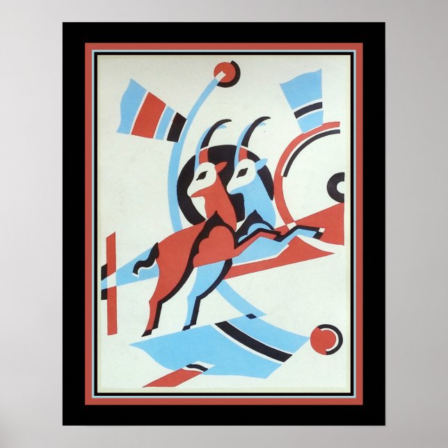1930 Art Deco Gazelle Poster (Front)