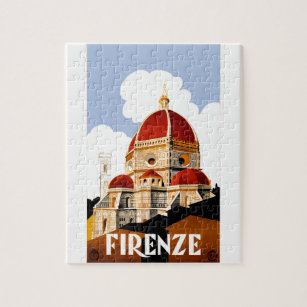 1930 Florence Italy Travel Poster Jigsaw Puzzle