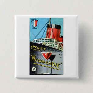 1930 French Apertif Normandie 15 Cm Square Badge