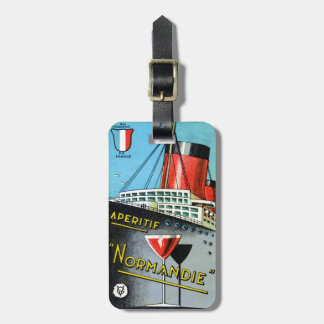 1930 French Apertif Normandie Luggage Tag