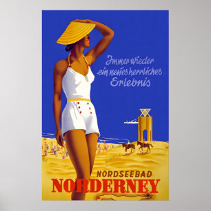 1930 Germany Norderney Island Vintage Style German Poster