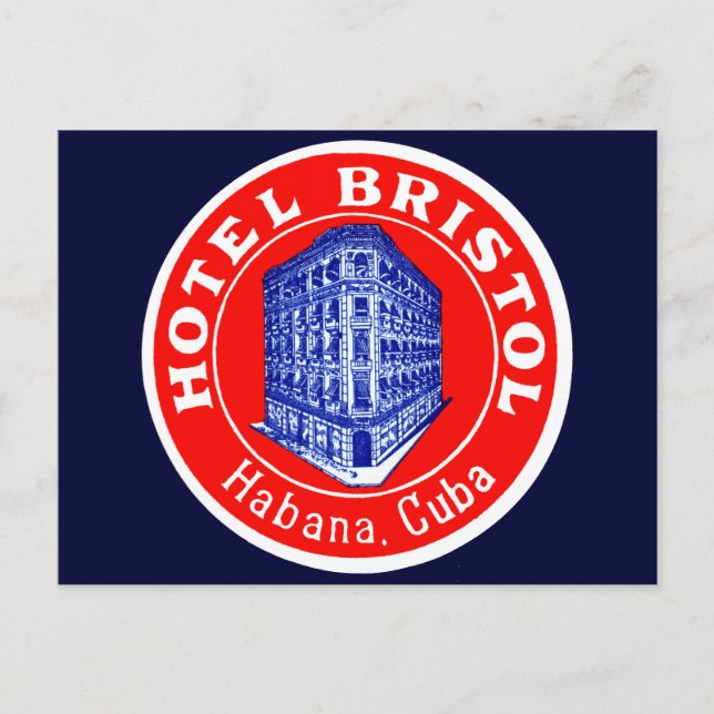 1930 Hotel Bristol Cuba Postcard (Front)