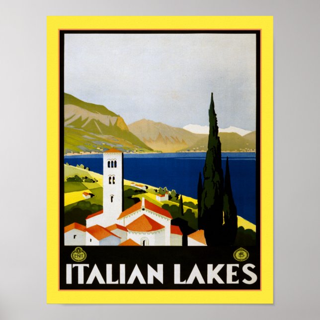 1930 Italian Lakes Travel Poster (Front)