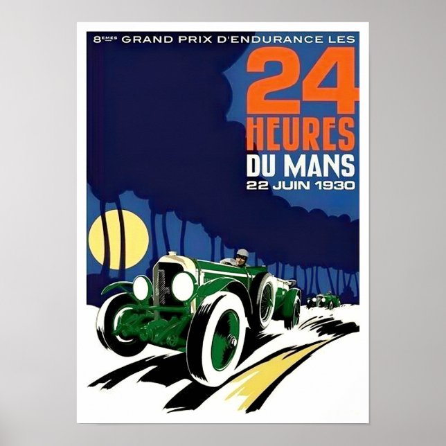 1930 Le Mans 24 hr vintage racing Poster (Front)