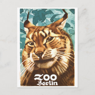 1930 Ludwig Hohlwein Berlin Zoo Lynx Poster Postcard