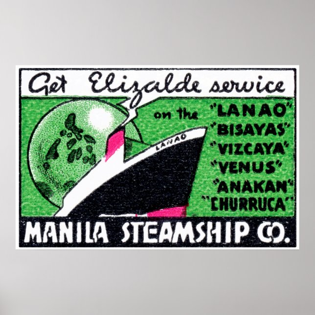 1930 Manila Steamship Company Poster (Front)