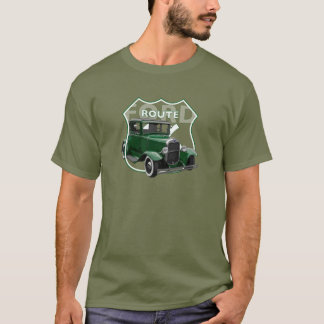 1930 Model A. Green Classic Hotrod Route66 T-Shirt