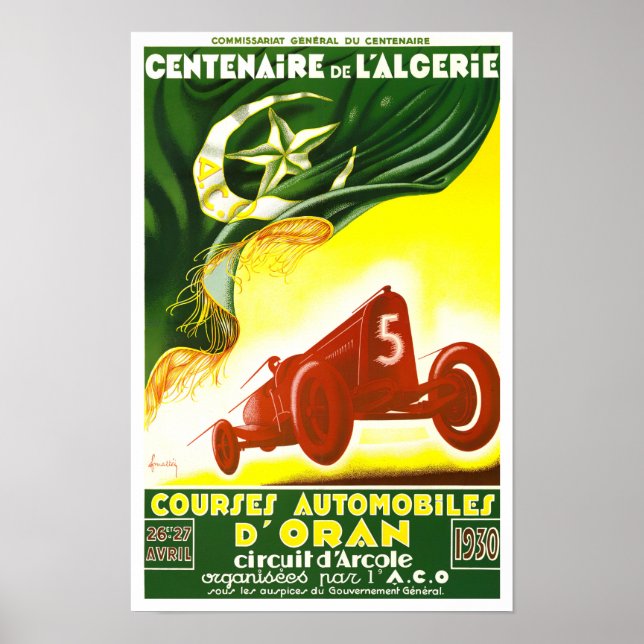 1930 Oran Grand Prix vintage racing Poster (Front)