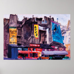 1930 shops in Paris Poster