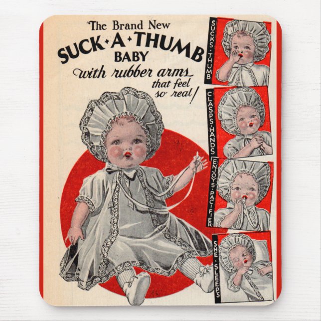 1930 Suck-a-Thumb baby doll ad Mouse Mat (Front)