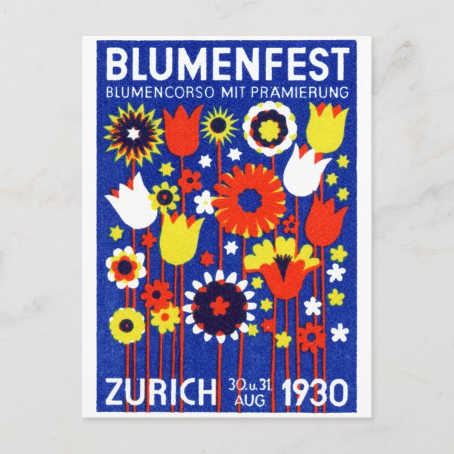 1930 Swiss Flower Show Postcard (Front)