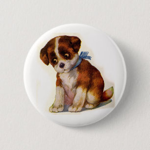 1930s adorable puppy no. 2 6 cm round badge