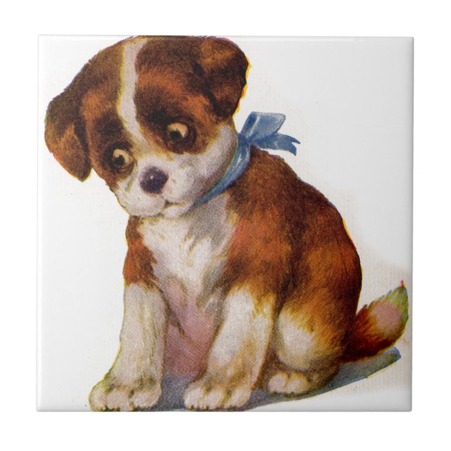 1930s adorable puppy no. 2 tile (Front)