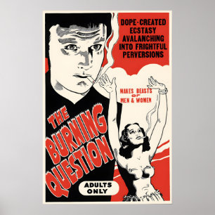 1930s Anti-Drug Movie Poster The Burning Question