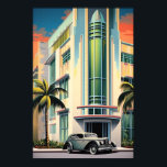 1930s art deco building entrance airbrush art poster<br><div class="desc">Stylised airbrush painting of the entrance area of an art deco building in the 1930s with a roadster parked in front.

Crafted using generative algorithms and Photoshop.</div>