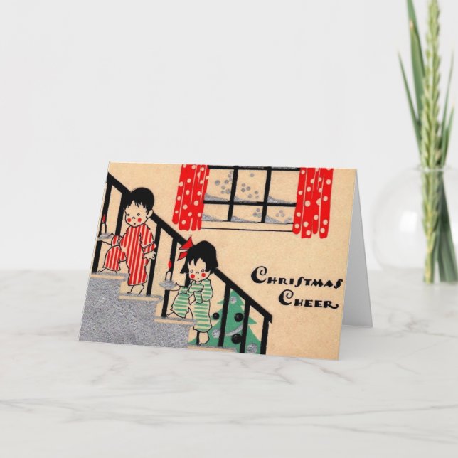 1930s art deco Christmas Cheer Card (Front)