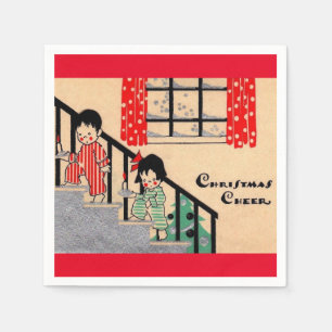 1930s art deco Christmas Cheer Napkin