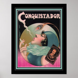 1930's Art Deco Conquistador Cigarette Ad Poster