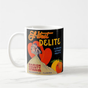 1930s art deco El-West Delite Florida Citrus Fruit Coffee Mug