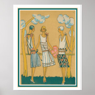 1930's Art Deco Fashion Sketch Poster