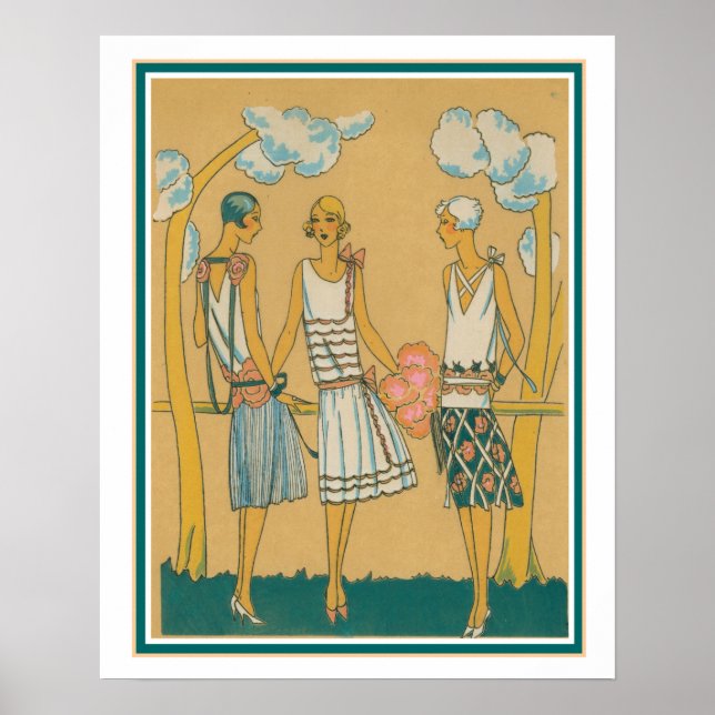 1930's Art Deco Fashion Sketch Poster (Front)