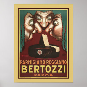1930s Bertozzi Cheese Advertisement Poster