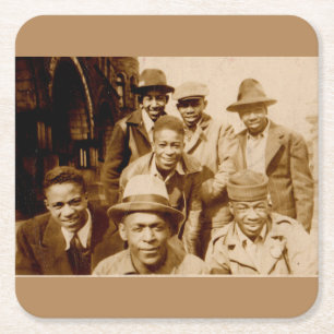 1930s boyz from the hood RPPC Square Paper Coaster