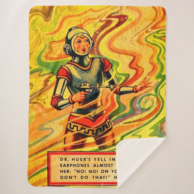1930s Buck Rogers comic Wilma Deering Sherpa Blanket (Front)