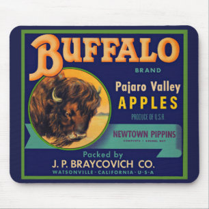 1930s Buffalo Brand Apples crate label print Mouse Mat