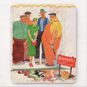 1930s burly men and pretty lady mouse mat