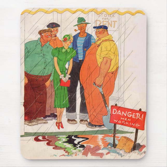 1930s burly men and pretty lady mouse mat (Front)