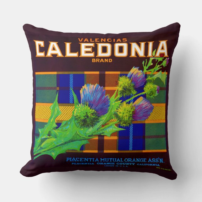 1930s Caledonia orange crate label Cushion (Front)