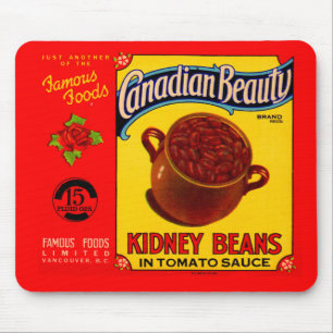 1930s Canadian Beauty kidney beans label Mouse Mat
