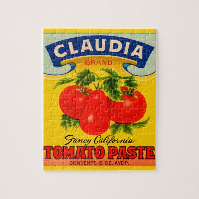 1930s Claudia tomato paste label Jigsaw Puzzle (Vertical)