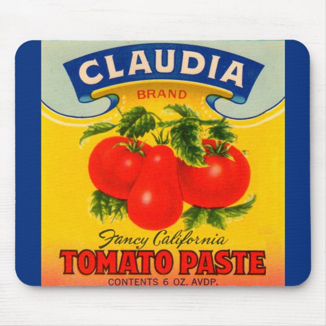 1930s Claudia tomato paste label Mouse Mat (Front)