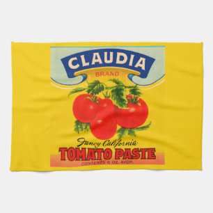 1930s Claudia tomato paste label Tea Towel