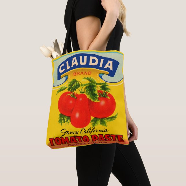 1930s Claudia tomato paste label Tote Bag (Close Up)