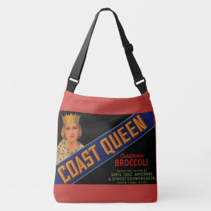  1930s Coast Queen broccoli crate label Crossbody Bag