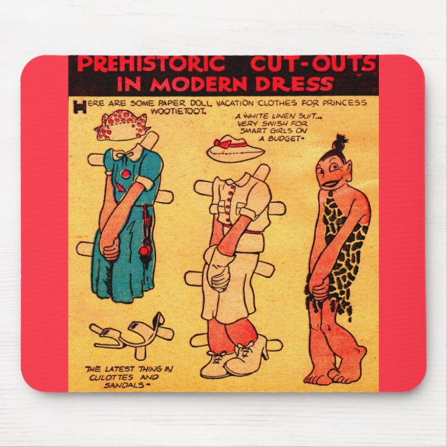 1930s comic strip paper doll Princess Wootietoot Mouse Mat (Front)