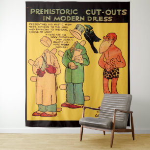 1930s comics cave man Grand Wizer Tapestry