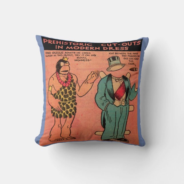 1930s comics cave man paper doll King Guzzle Cushion (Front)