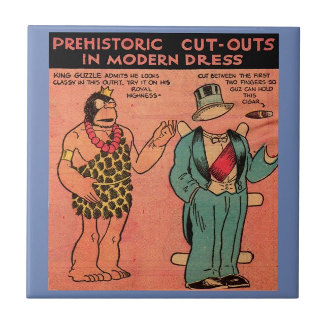 1930s comics cave man paper doll King Guzzle Tile (Front)