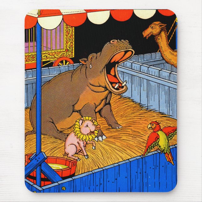 1930s crying hippopotamus and friends mouse mat (Front)