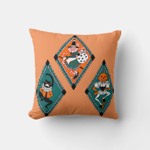1930s Dancing Halloween Characters   Throw Pillow