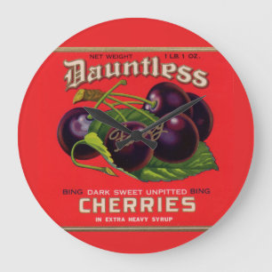 1930s Dauntless Cherries in Heavy Syrup can label Large Clock