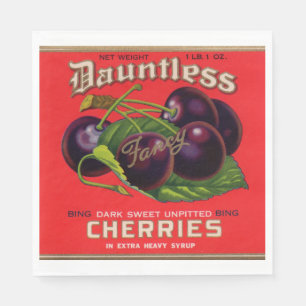 1930s Dauntless Cherries in Heavy Syrup can label Napkin