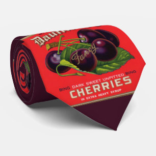 1930s Dauntless Cherries in Heavy Syrup print Tie