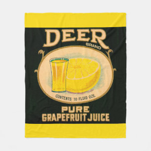1930s Deer Brand Grapefruit Juice label Fleece Blanket