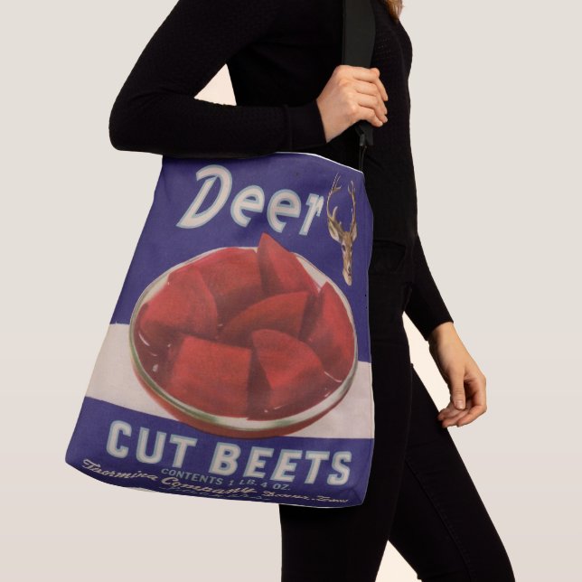 1930s Deer Cut Beets can label Crossbody Bag (Close Up)