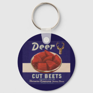 1930s Deer Cut Beets can label Key Ring